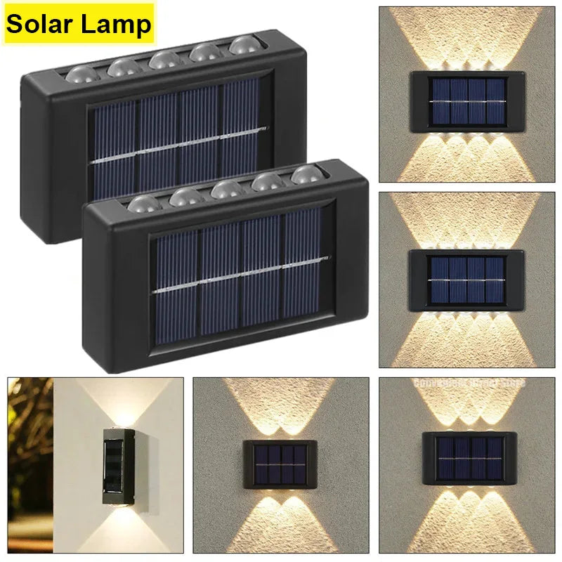 10LED Solar Wall Lights Outdoor Waterproof Solar Powered Security LED Light For Garden Yard Fence Home Decoration Lighting