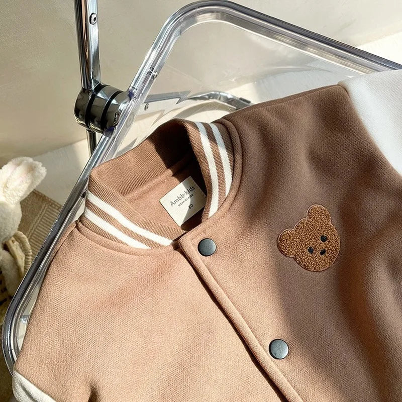 Toddler Infant Baby Boys Girls Clothes Cute Fleece Winter Warm Baby Jacket Casual Baseball Uniform Outerwear Kids Coat