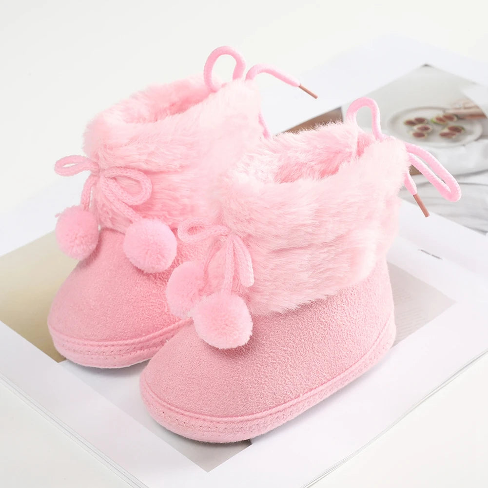 Winter Snow Baby Boots Newborn Warm Booties Soft Sole First Walkers Shoes for Baby Girls Boys Infant Shoes Toddler 0-18Months