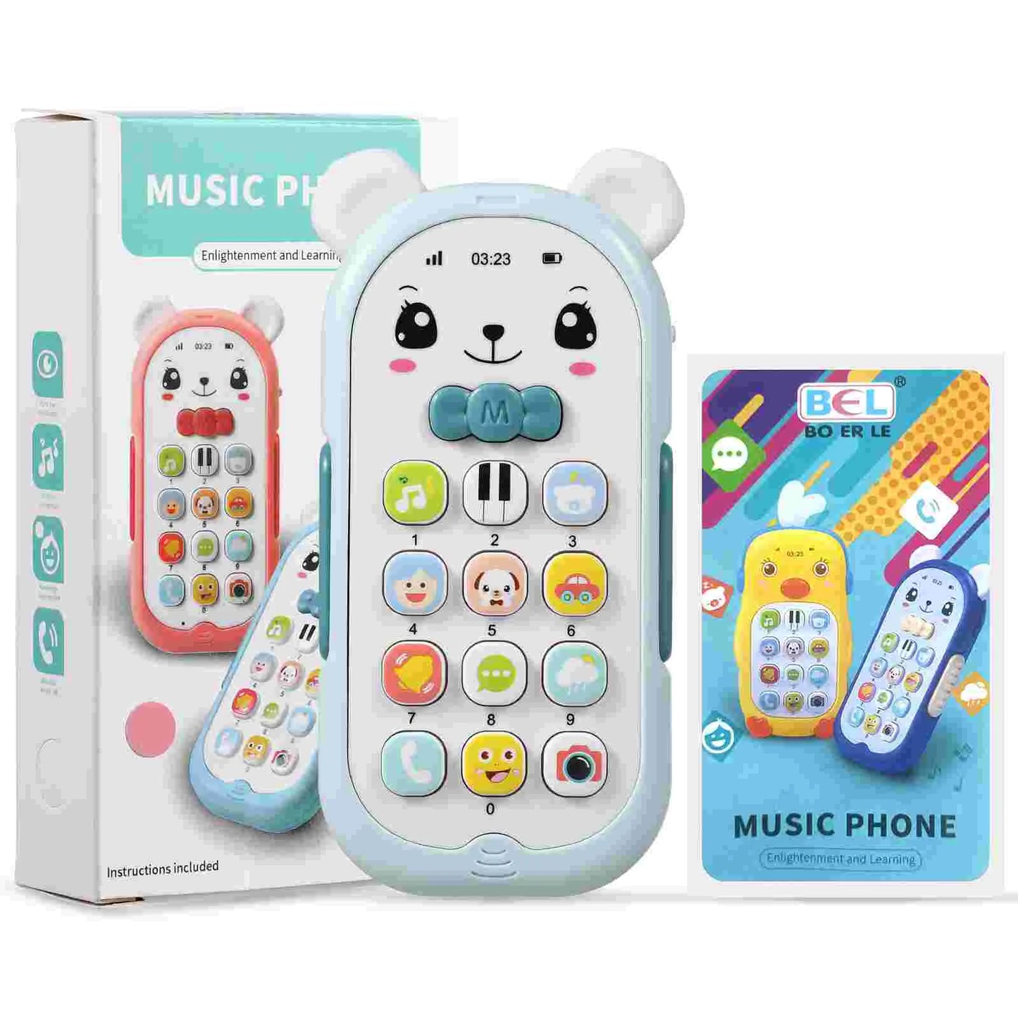 Children's Mobile Phone Toy Baby Infant Newborn Toys 6 12 Months with Music and Light 3 Cell 6- Toddlers Year Kids