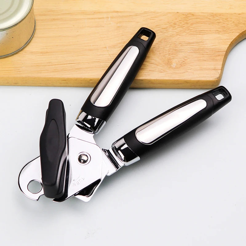 Stainless Steel Can Opener Powerful Can Knife Household Multifunctional Kitchen Utensils Beer Bottle Opener Anti-Slip Handle