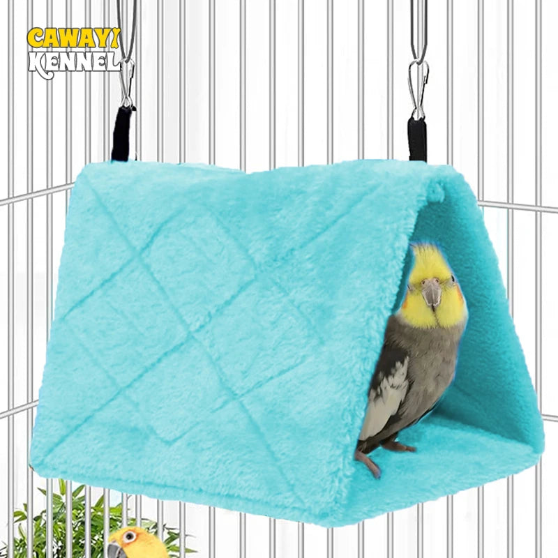 Winter Pet Bird Parrot Cages Warm Plush Hammock Hut Tent Bed Hanging Cave for Sleeping and Hatching Bird Accessories