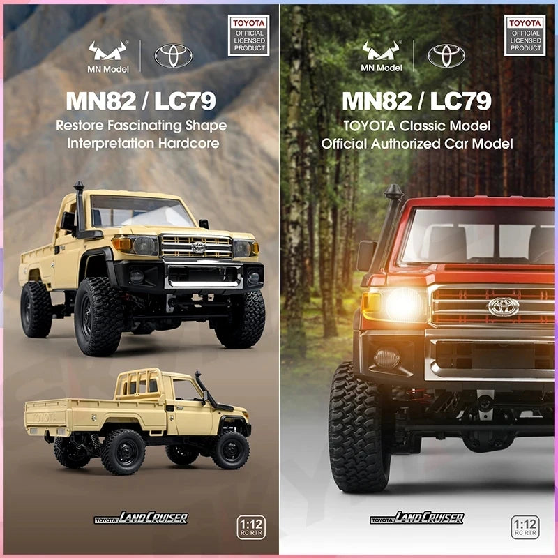 1:12 Rc Car Mn82 Model Retro Full-scale Simulation Lc79 RTR 2.4G 4WD 280 Motor Remote Control Pickup Truck Toys for Kids Gifts