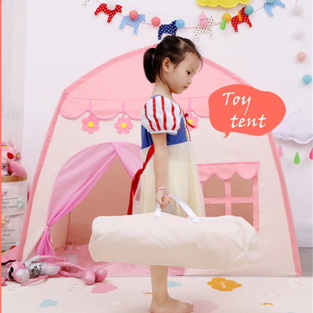 1.35M Portable Baby Tent Toys for Kids Folding Tents Baby Play House Large Girls Pink Princess Castle Children Room Decor